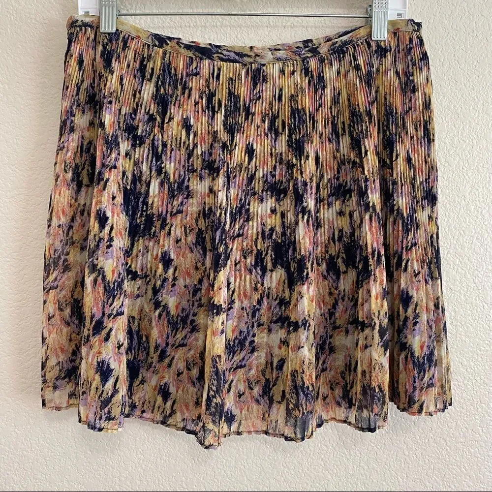 Broadway & Broome for J.Crew Size 8 Multi-Color Pleated Mini Skirt, Size 8